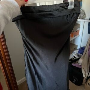 Elegant Black Satin Skirt